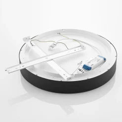 Arcchio LED plafondlamp Aleksi, Ø 60cm, zwart, metaal, CCT