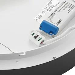 Arcchio LED plafondlamp Aleksi, Ø 60cm, zwart, metaal, CCT