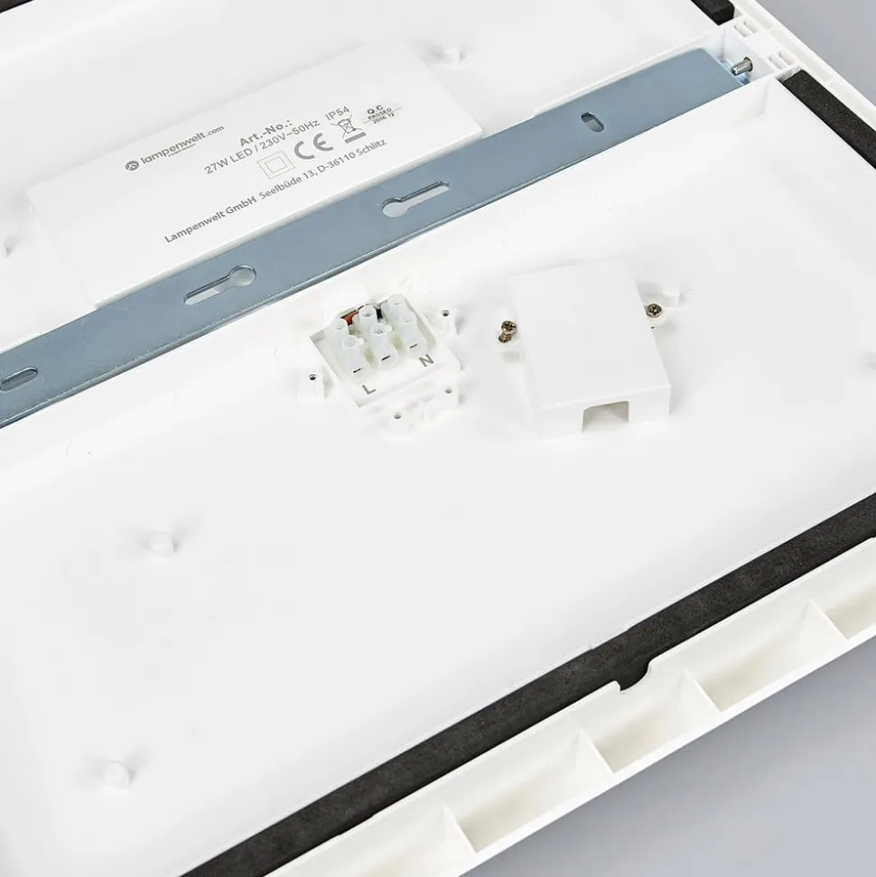 Arcchio LED plafondlamp Augustin, 40 x 40 cm, wit, IP54