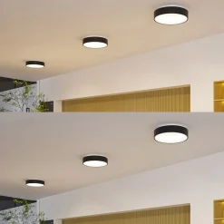 Arcchio LED plafondlamp Aleksi, Ø 45cm, zwart, metaal, CCT