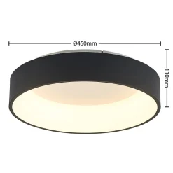 Arcchio LED plafondlamp Aleksi, Ø 45cm, zwart, metaal, CCT
