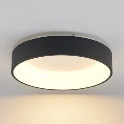 Arcchio LED plafondlamp Aleksi, Ø 45cm, zwart, metaal, CCT