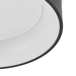 Arcchio LED plafondlamp Aleksi, Ø 45cm, zwart, metaal, CCT