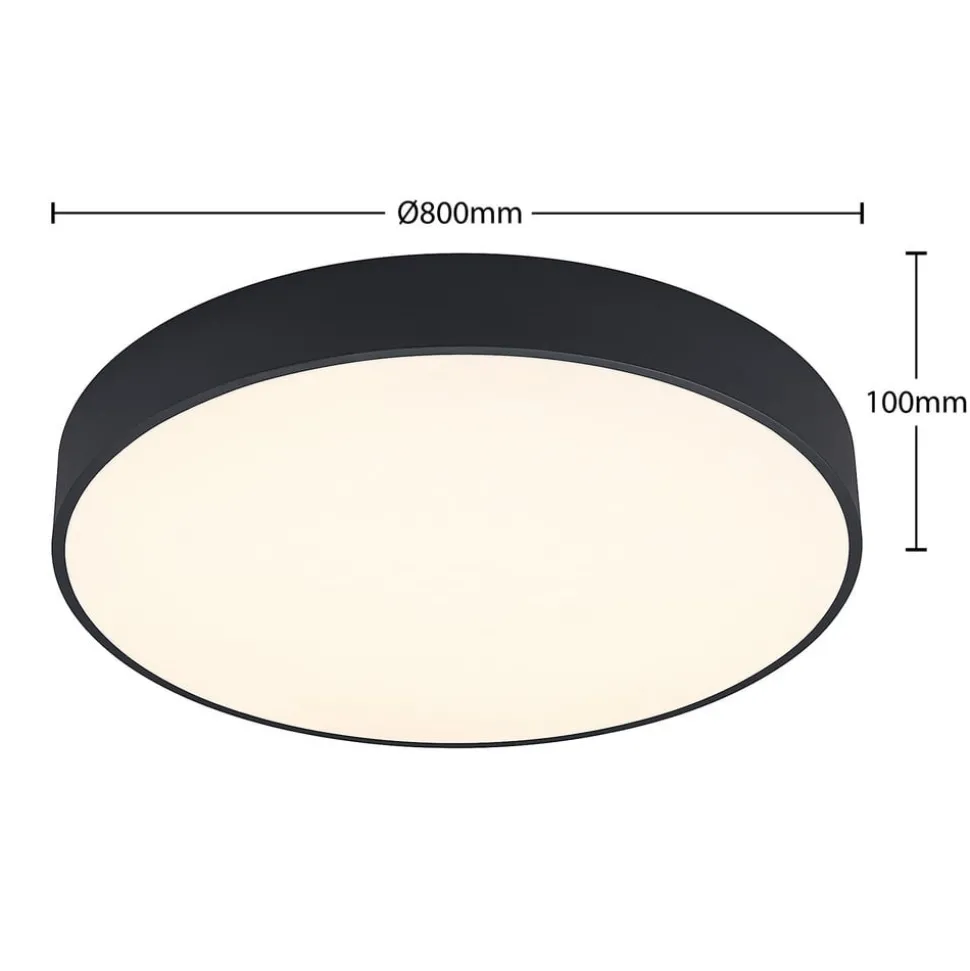 Arcchio LED plafondlamp Noabelle, Ø 80 cm, zwart, metaal