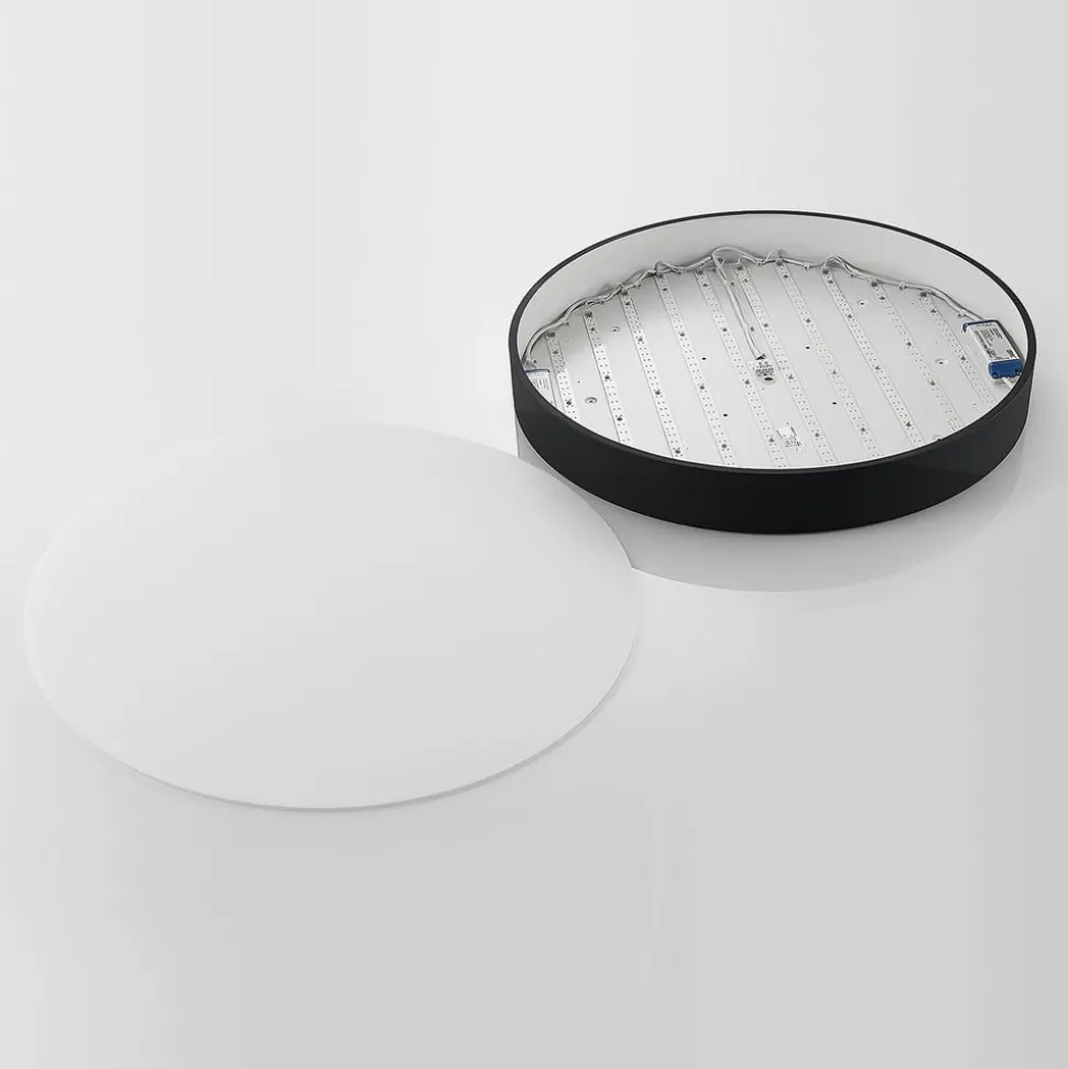 Arcchio LED plafondlamp Noabelle, Ø 80 cm, zwart, metaal