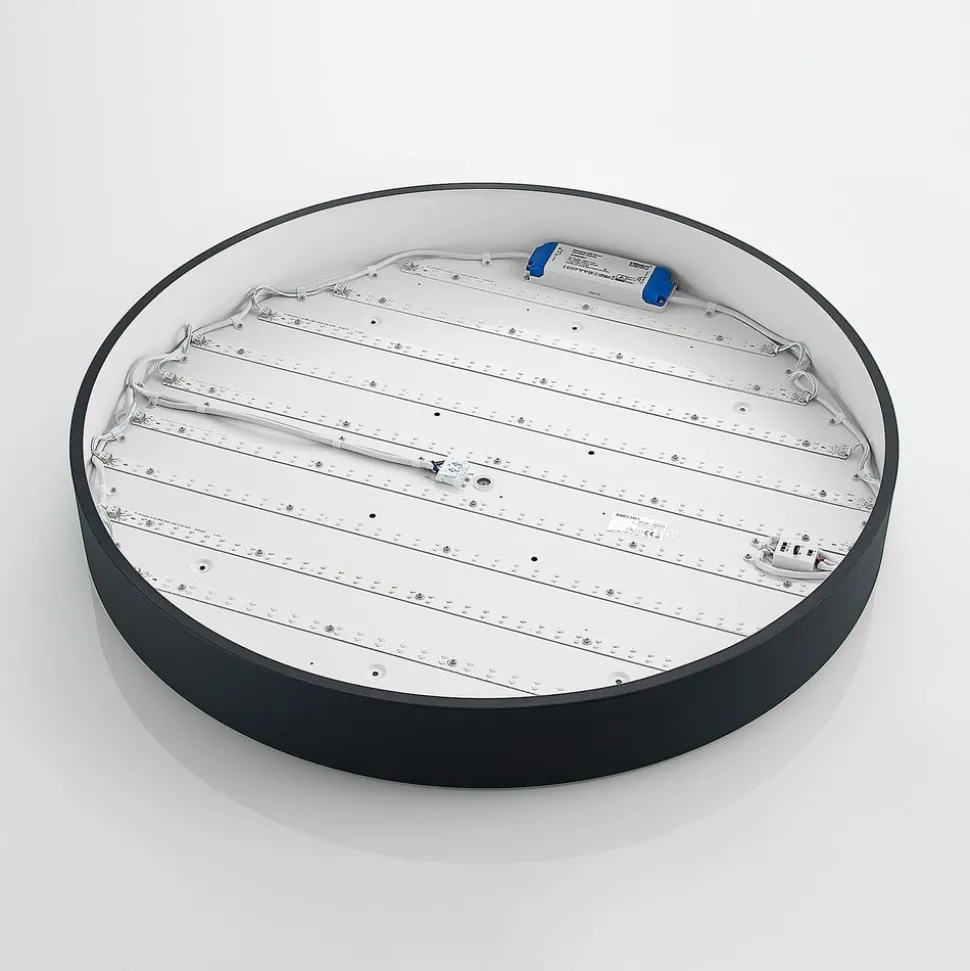 Arcchio LED plafondlamp Noabelle, Ø 80 cm, zwart, metaal