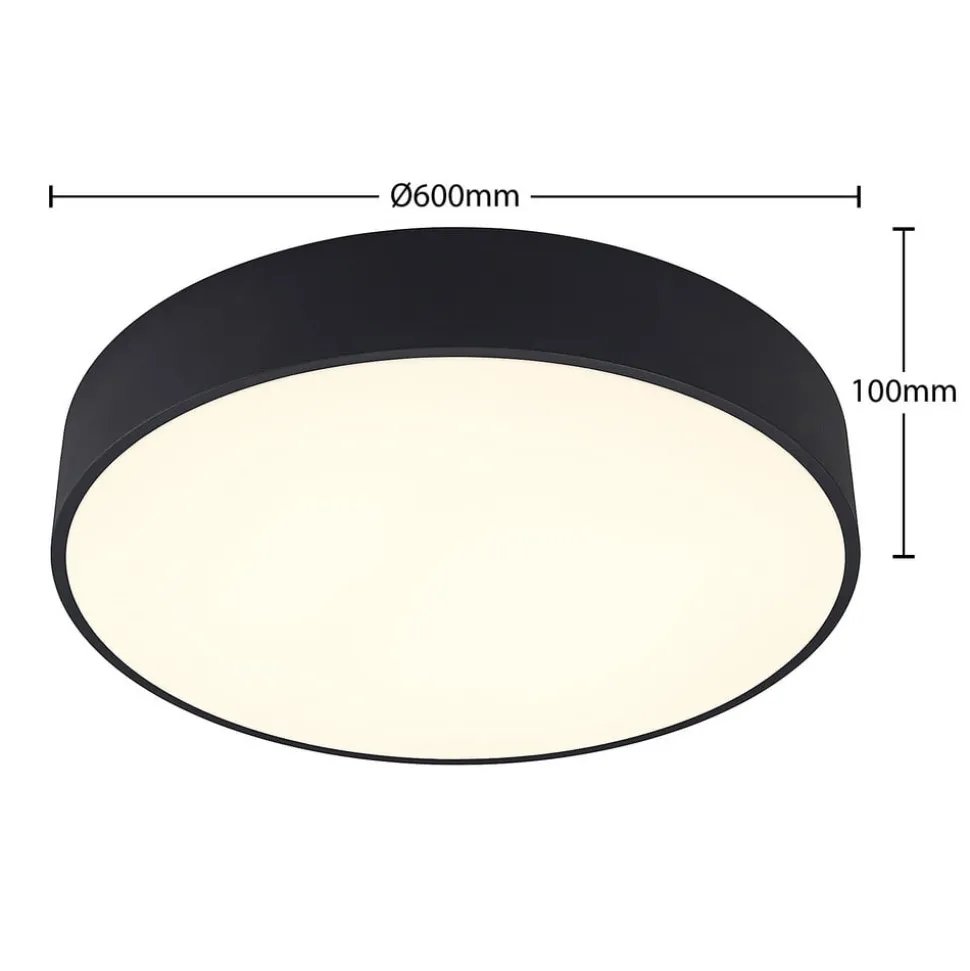 Arcchio LED plafondlamp Noabelle, Ø 60 cm, zwart, metaal