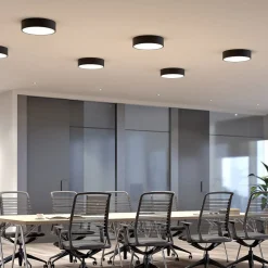 Arcchio LED plafondlamp Noabelle, Ø 40 cm, zwart, metaal