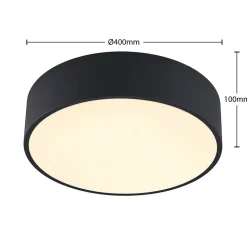 Arcchio LED plafondlamp Noabelle, Ø 40 cm, zwart, metaal