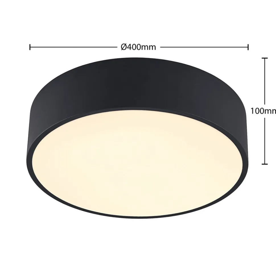 Arcchio LED plafondlamp Noabelle, Ø 40 cm, zwart, metaal