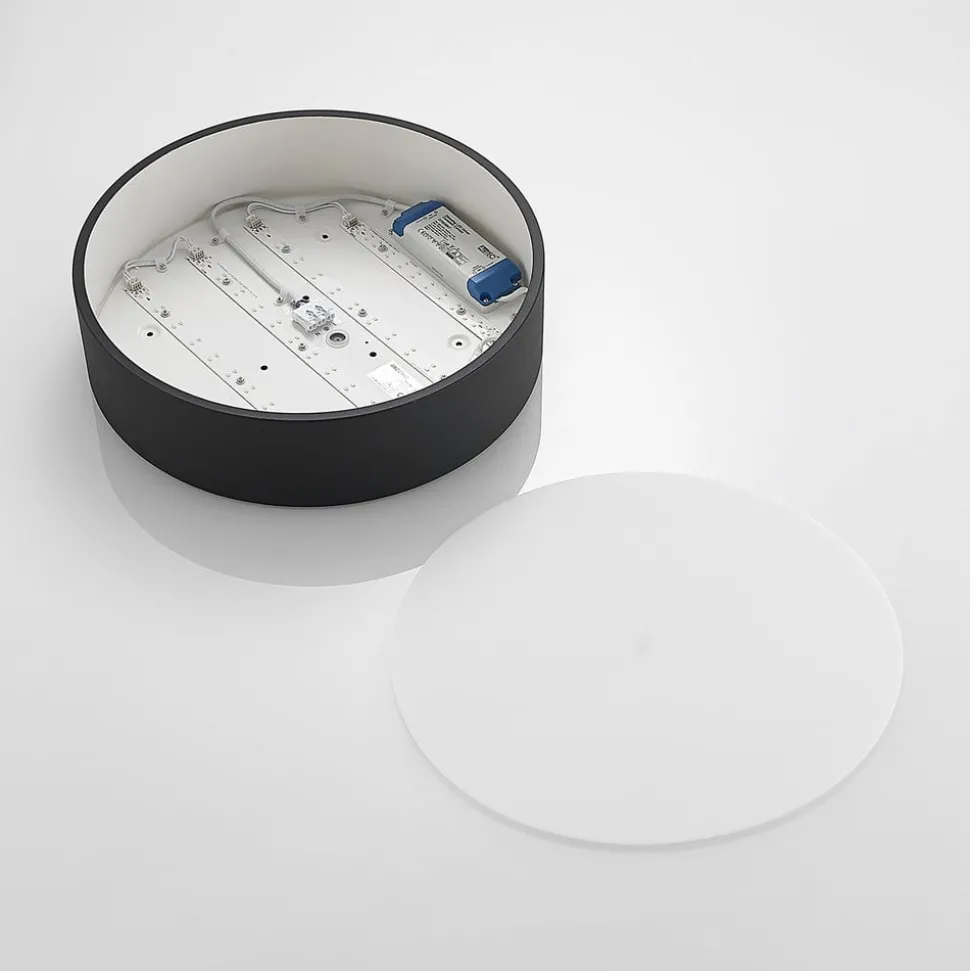 Arcchio LED plafondlamp Noabelle, Ø 40 cm, zwart, metaal