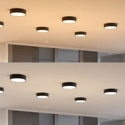 Arcchio LED plafondlamp Noabelle, Ø 40 cm, zwart, metaal