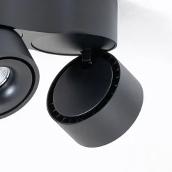 Arcchio LED plafondlamp Rotari, lenzen, 3-lamps, zwart