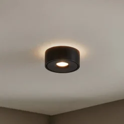 Arcchio LED plafondlamp Rotari, Ø 12 cm, omhoog & omlaag, zwart