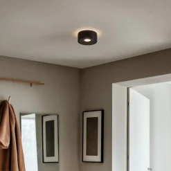 Arcchio LED plafondlamp Rotari, Ø 12 cm, omhoog & omlaag, zwart