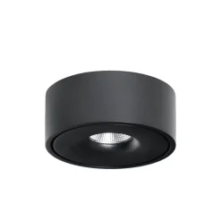 Arcchio LED plafondlamp Rotari, Ø 12 cm, omhoog & omlaag, zwart