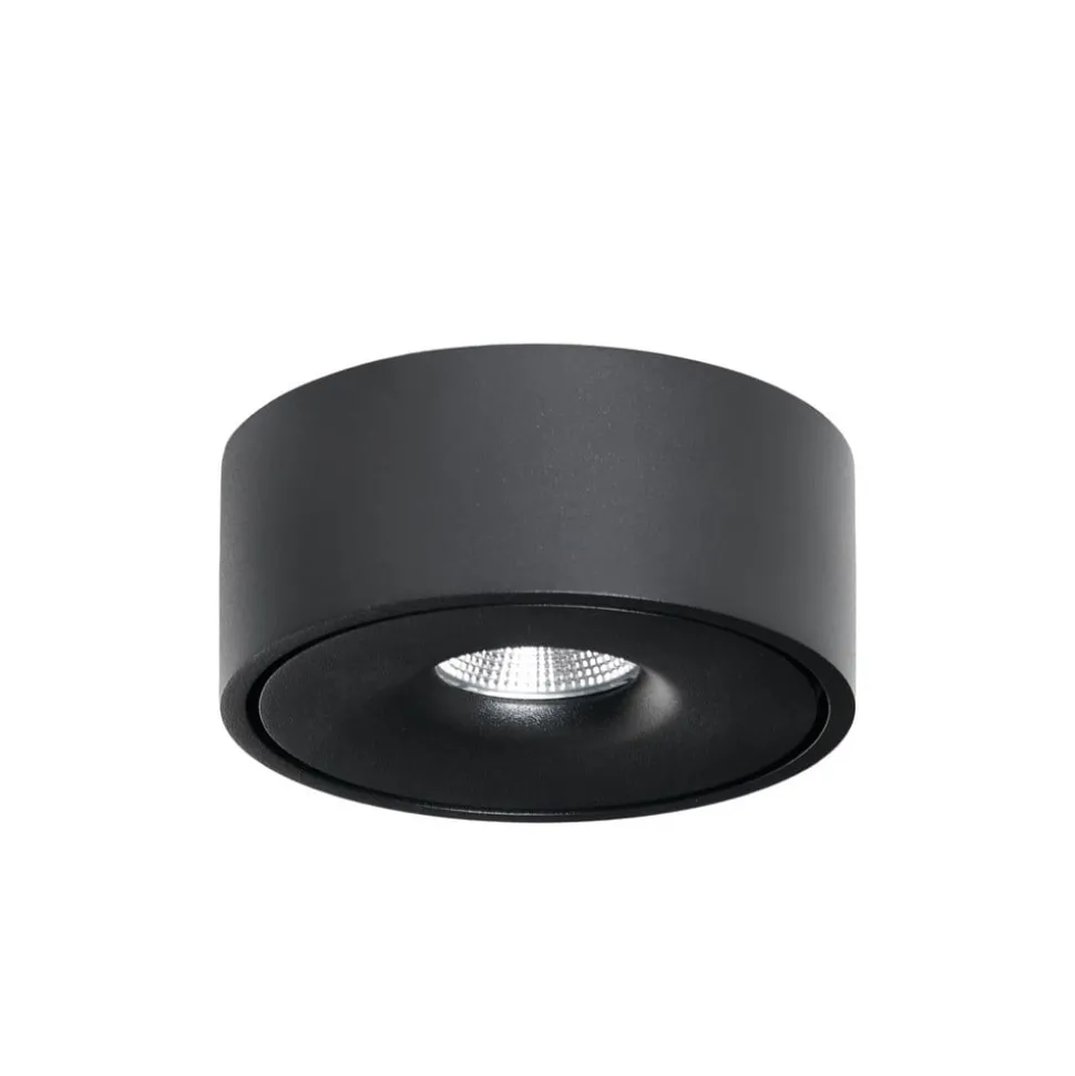 Arcchio LED plafondlamp Rotari, Ø 12 cm, omhoog & omlaag, zwart