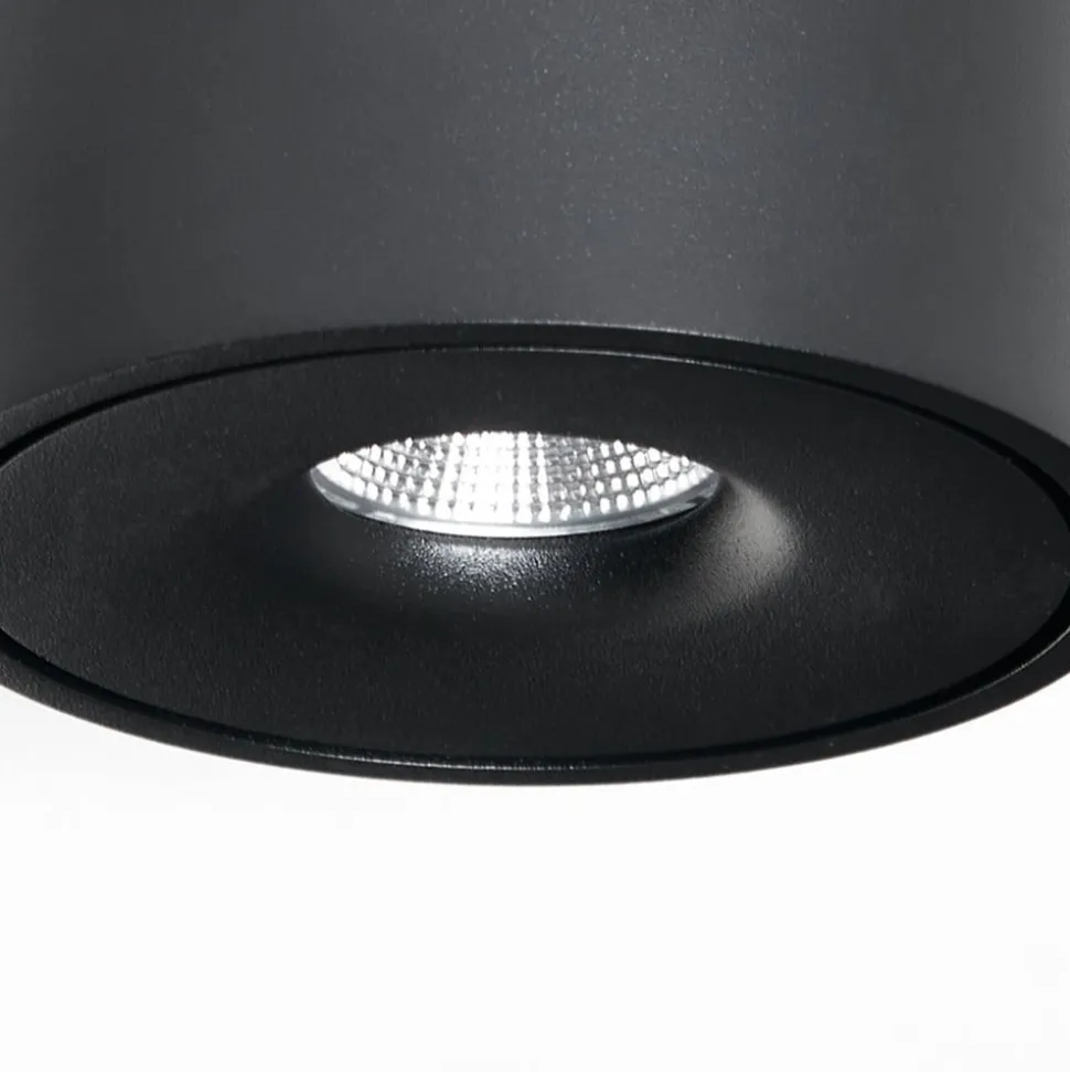 Arcchio LED plafondlamp Rotari, Ø 12 cm, omhoog & omlaag, zwart