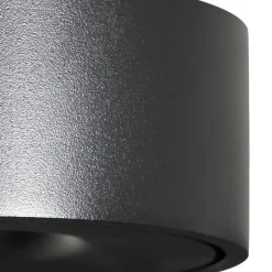 Arcchio LED plafondlamp Rotari, Ø 12 cm, omhoog & omlaag, zwart