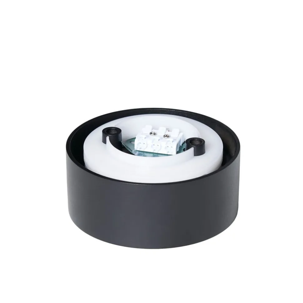 Arcchio LED plafondlamp Rotari, Ø 12 cm, omhoog & omlaag, zwart