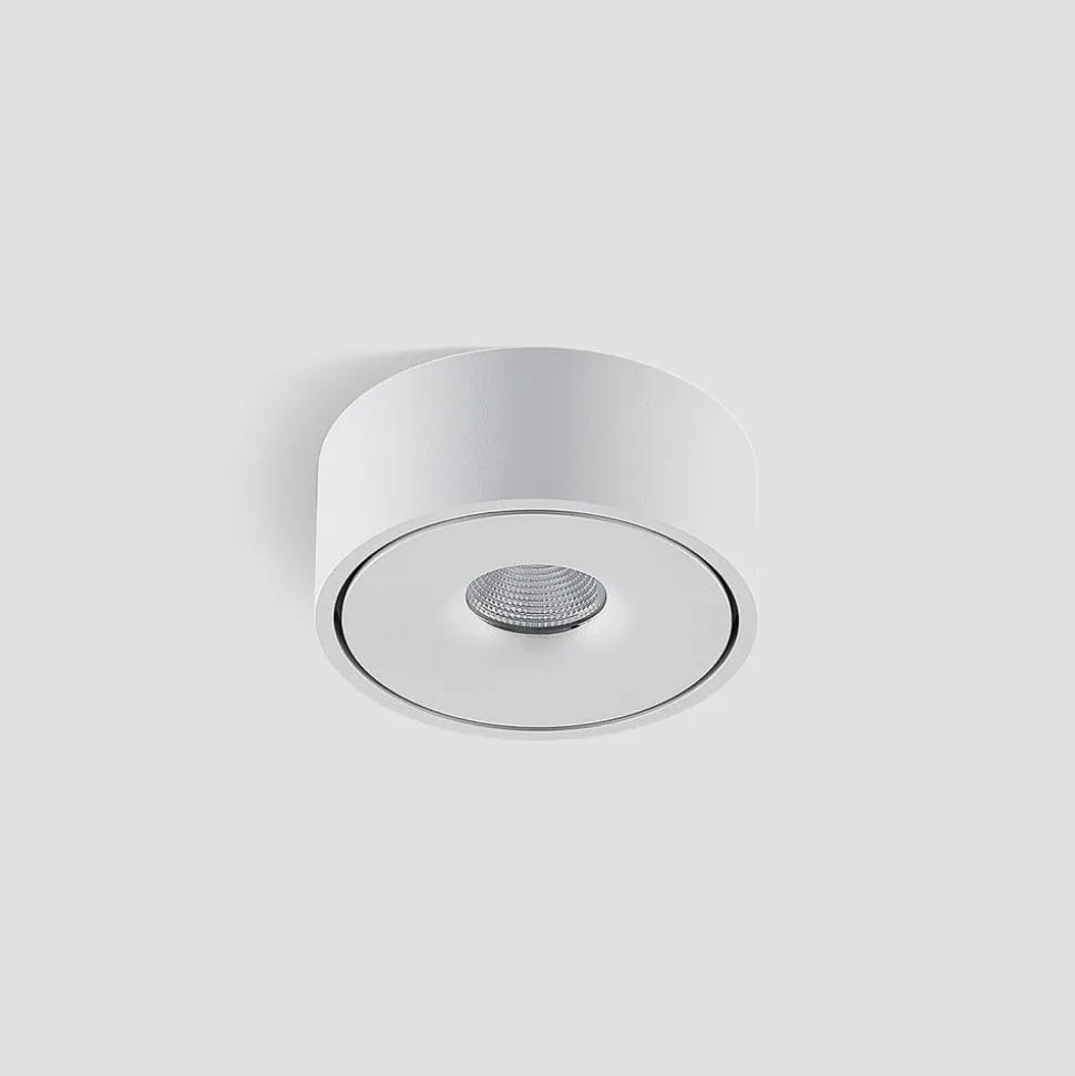 Arcchio LED plafondlamp Rotari, wit, metaal, Ø 12cm