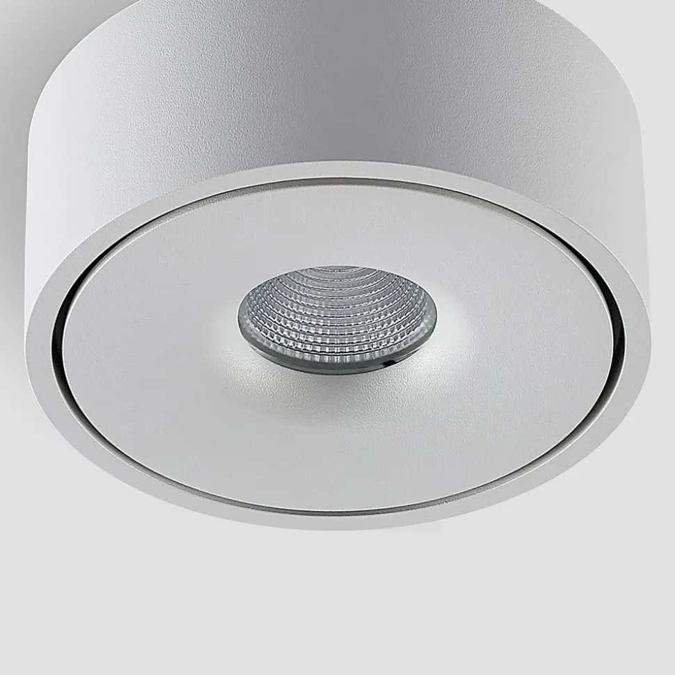 Arcchio LED plafondlamp Rotari, wit, metaal, Ø 12cm