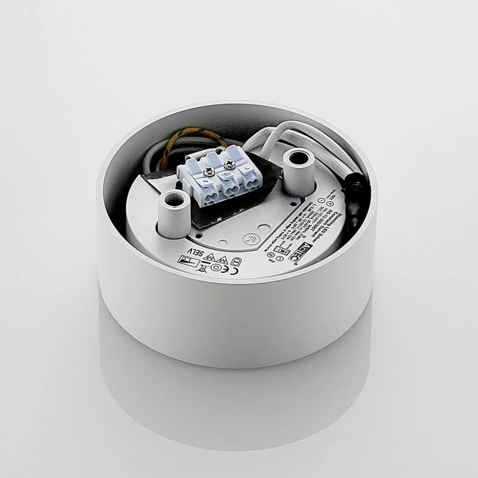 Arcchio LED plafondlamp Rotari, wit, metaal, Ø 12cm