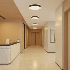 Arcchio LED plafondlamp Vanida, zwart, Ø 60 cm, omhoog/omlaag