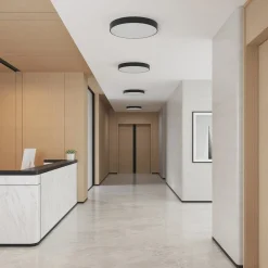 Arcchio LED plafondlamp Vanida, zwart, Ø 60 cm, omhoog/omlaag