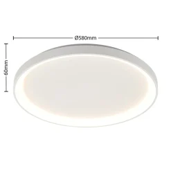 Arcchio LED plafondlamp Vivy, Ø 58 cm, wit, metaal
