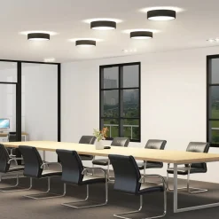 Arcchio LED plafondlamp Vanida, zwart, Ø 40 cm, omhoog/omlaag