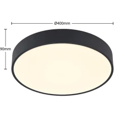 Arcchio LED plafondlamp Vanida, zwart, Ø 40 cm, omhoog/omlaag