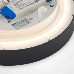 Arcchio LED plafondlamp Vanida, zwart, Ø 40 cm, omhoog/omlaag