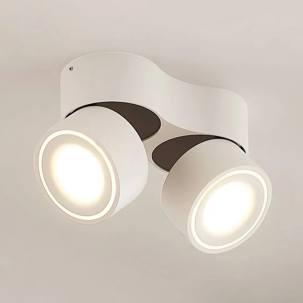 Arcchio LED plafondspot Rotari, wit, 2-lamps, 1640lm