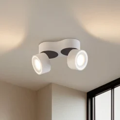 Arcchio LED plafondspot Rotari, wit, 2-lamps, 1640lm