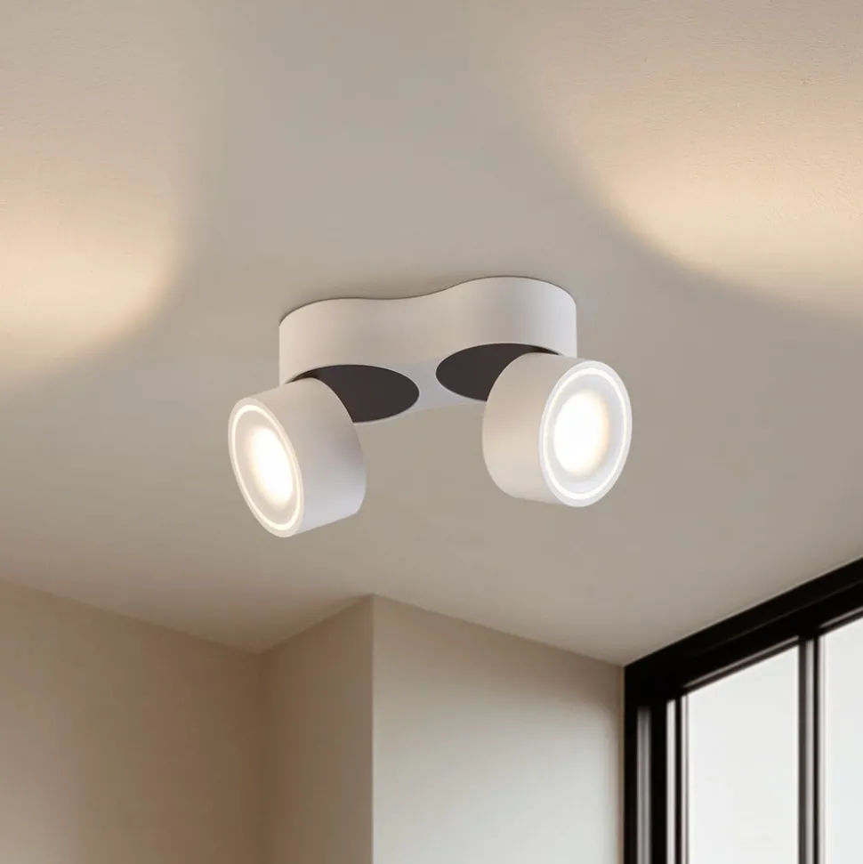 Arcchio LED plafondspot Rotari, wit, 2-lamps, 1640lm