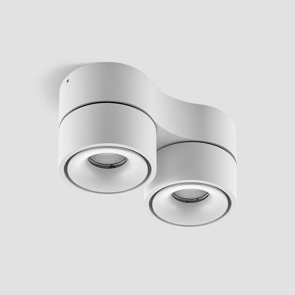 Arcchio LED plafondspot Rotari, wit, 2-lamps, 1640lm