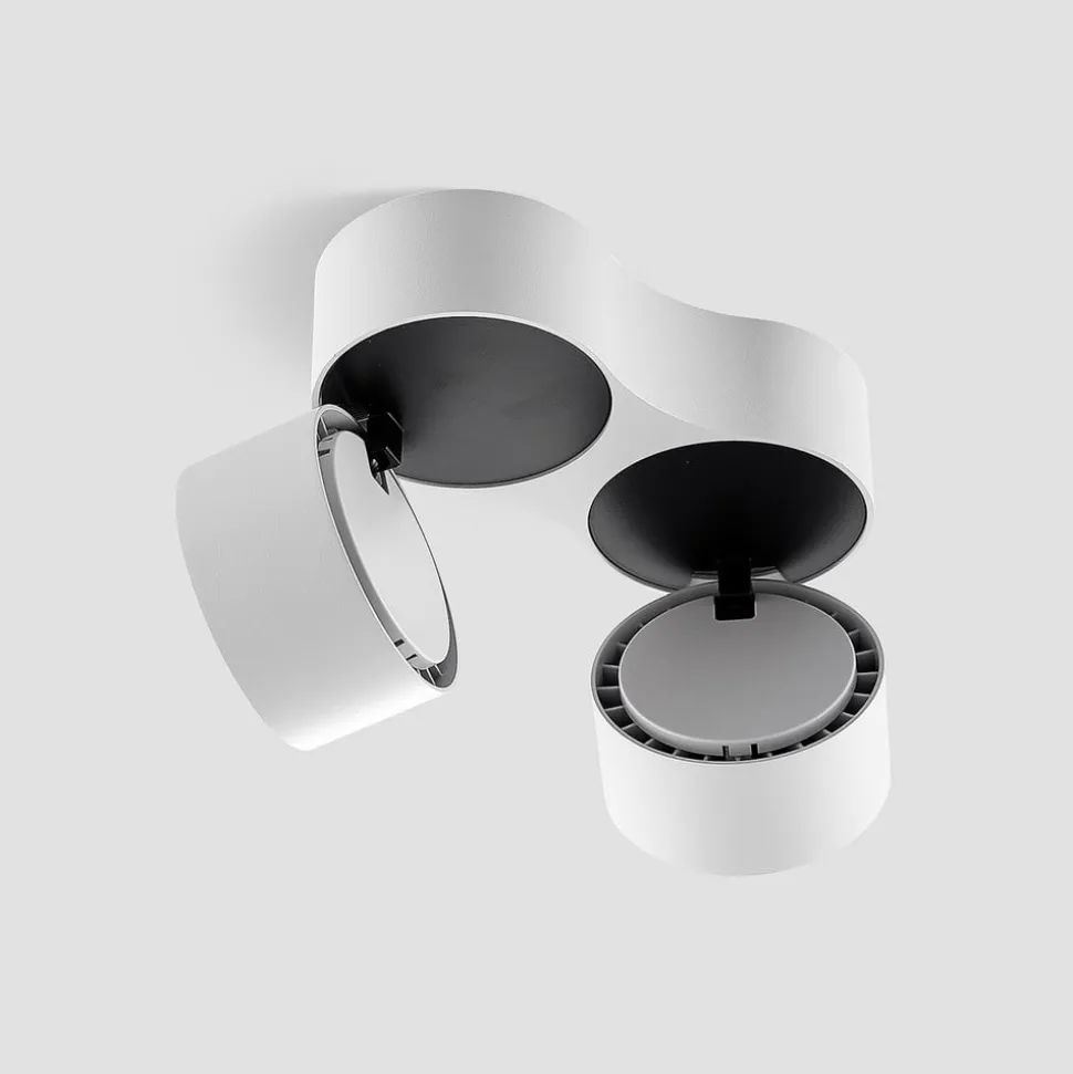 Arcchio LED plafondspot Rotari, wit, 2-lamps, 1640lm