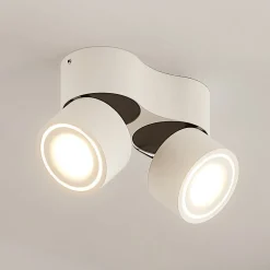 Arcchio LED plafondspot Rotari, wit, 2-lamps, 1140lm