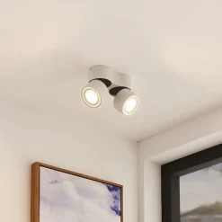 Arcchio LED plafondspot Rotari, wit, 2-lamps, 1140lm