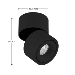 Arcchio LED plafondspot Rotari, 2150lm, 1-lamp, zwart