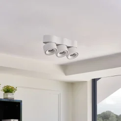 Arcchio LED plafondspot Rotari, lenzen, 3-lamps, wit