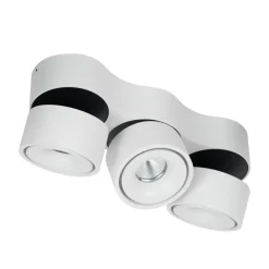 Arcchio LED plafondspot Rotari, lenzen, 3-lamps, wit