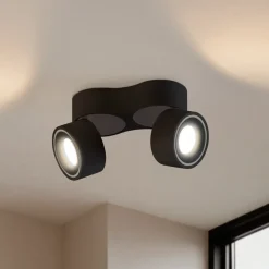 Arcchio LED plafondspot Rotari, 1960lm, 2-lamps, zwart