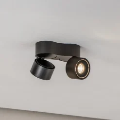 Arcchio LED plafondspot Rotari, 1240lm, 2-lamps, zwart