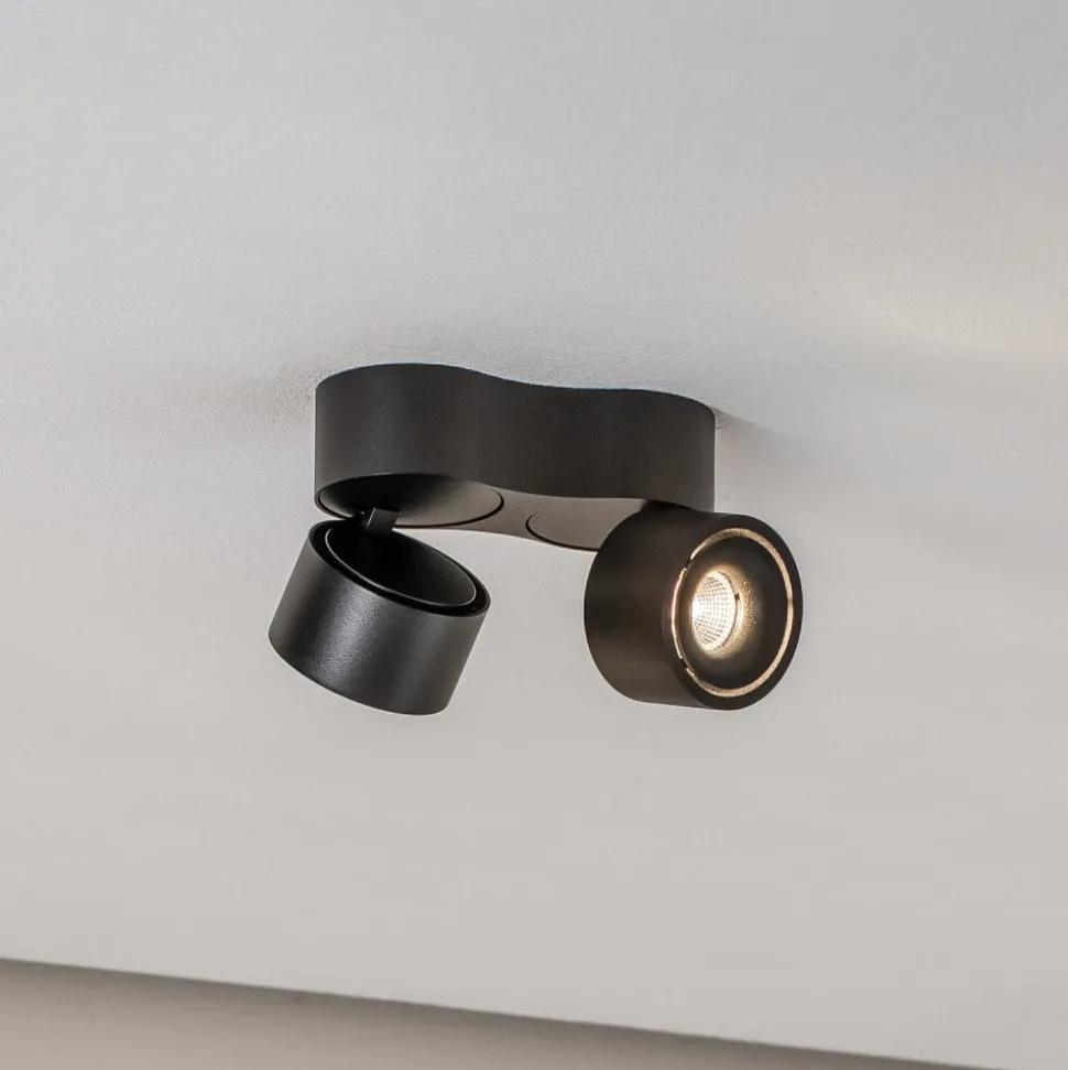 Arcchio LED plafondspot Rotari, 1240lm, 2-lamps, zwart