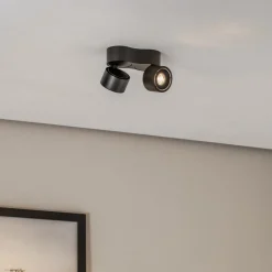 Arcchio LED plafondspot Rotari, 1240lm, 2-lamps, zwart