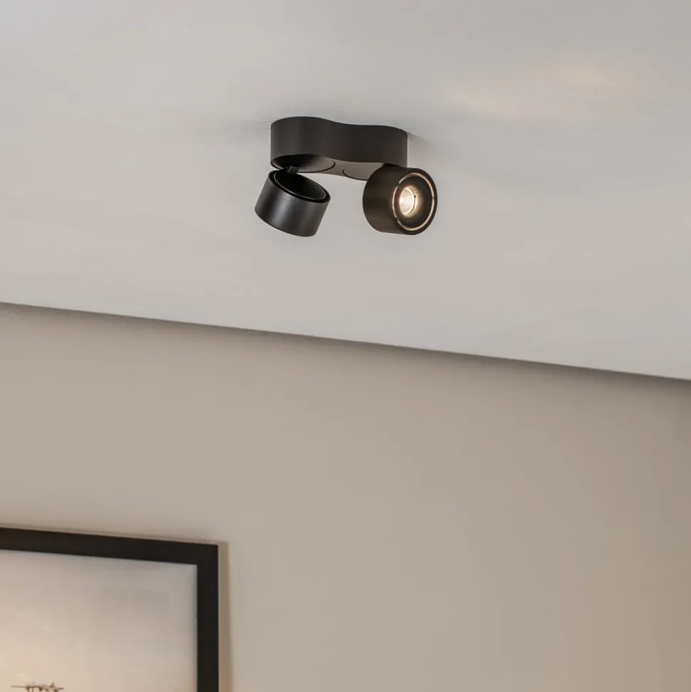 Arcchio LED plafondspot Rotari, 1240lm, 2-lamps, zwart