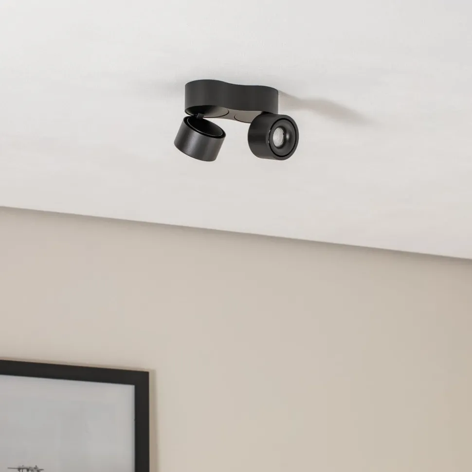 Arcchio LED plafondspot Rotari, 1240lm, 2-lamps, zwart