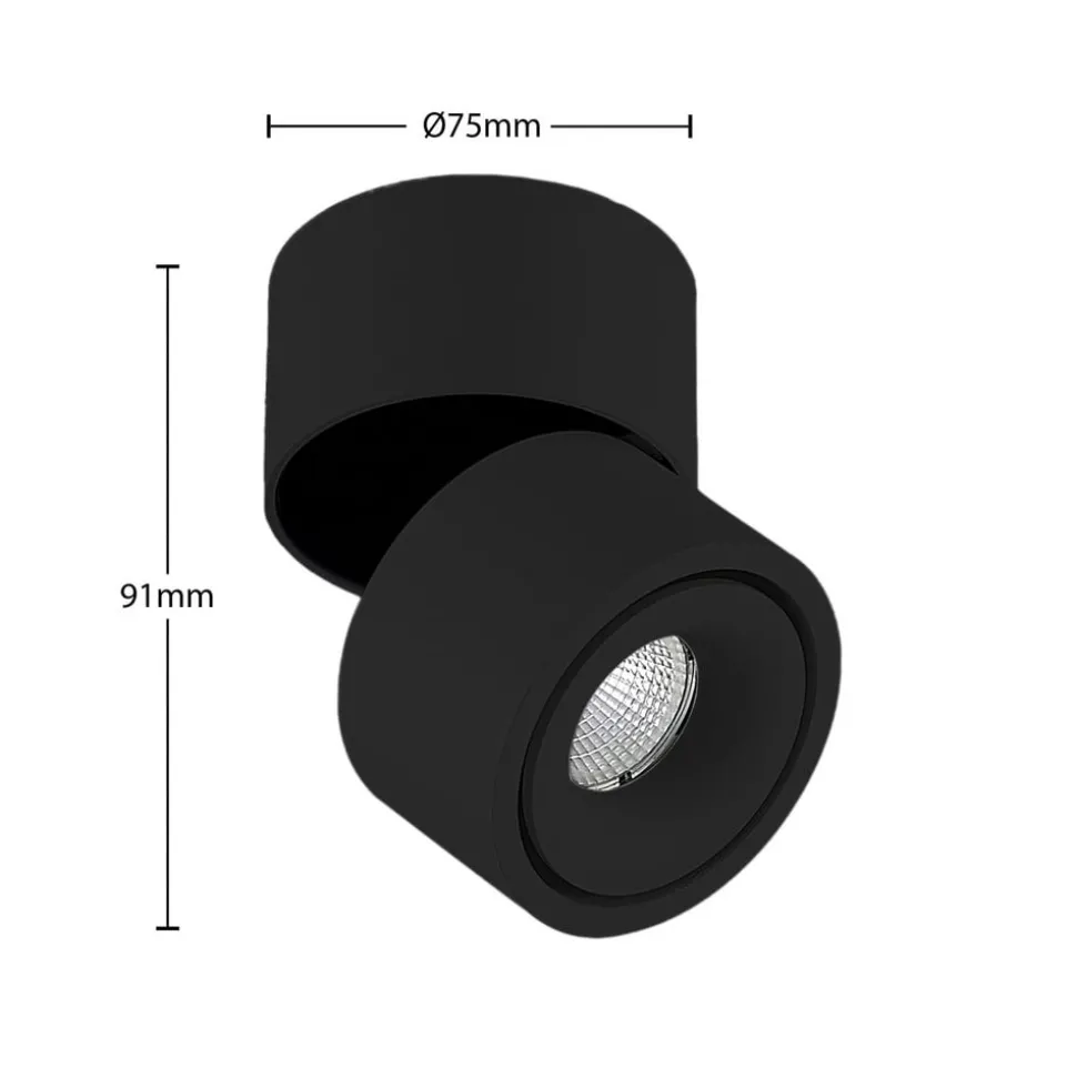 Arcchio LED plafondspot Rotari, 980lm, 1-lamp, zwart